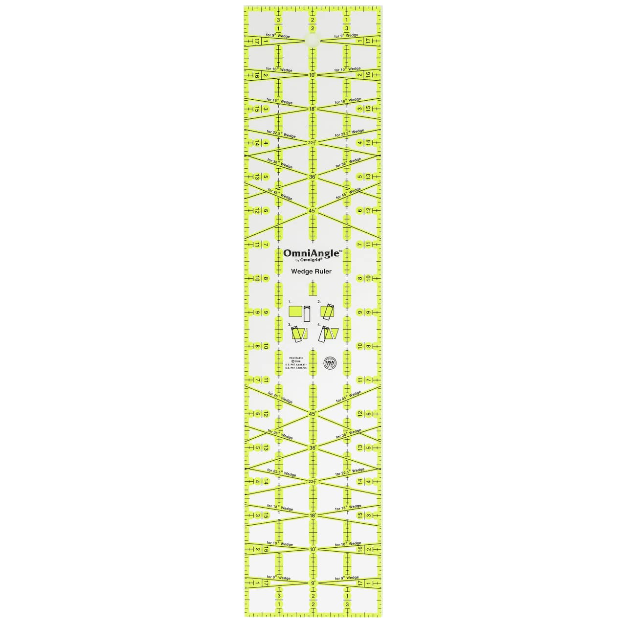 OmniAngle™ by Omnigrid® 4" x 18" Non-Slip Wedge Quilting Ruler